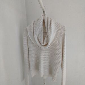 New York & Company Cream Cowl Neck Sweater